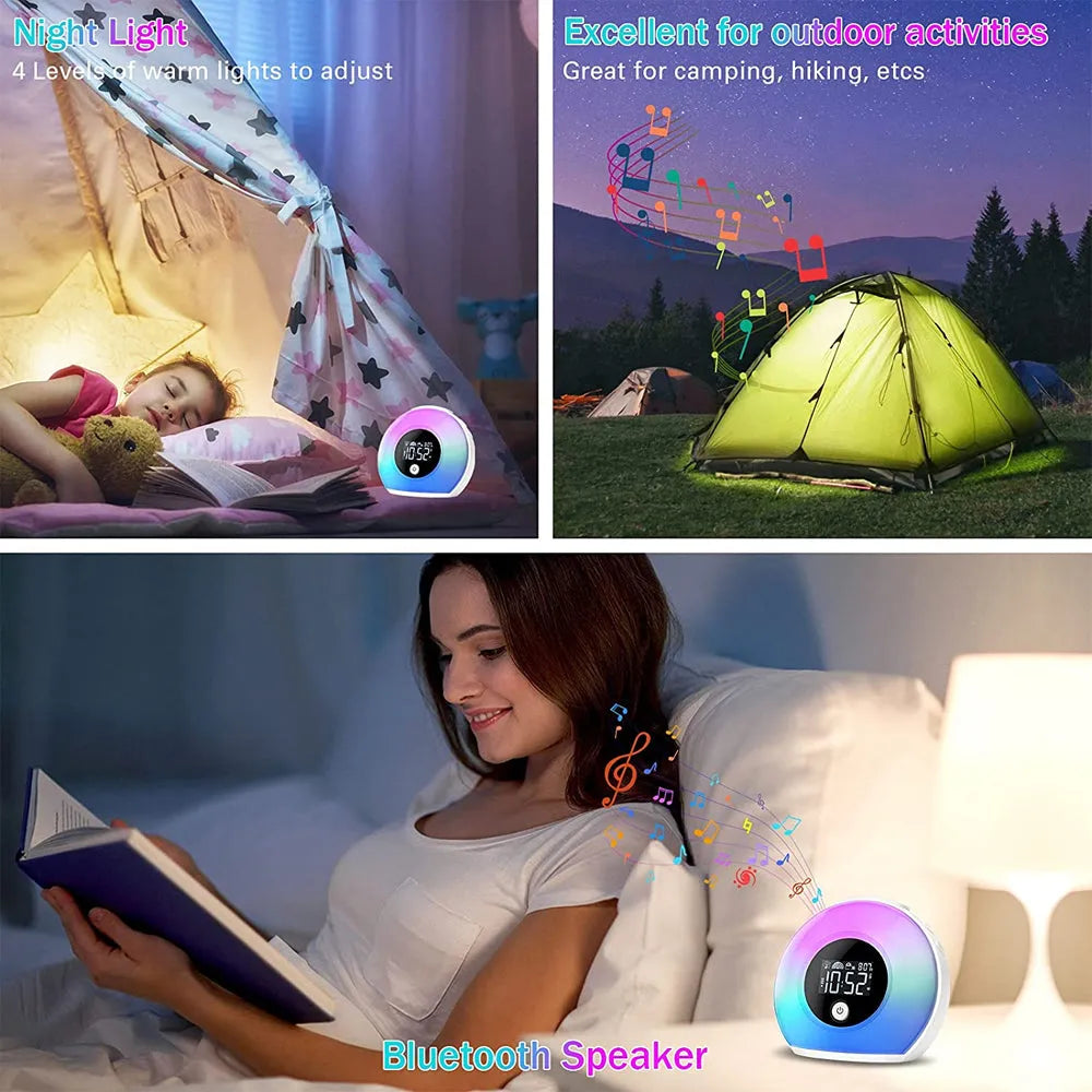 Vibe Geeks Wireless LED Night Lamp Alarm Clock